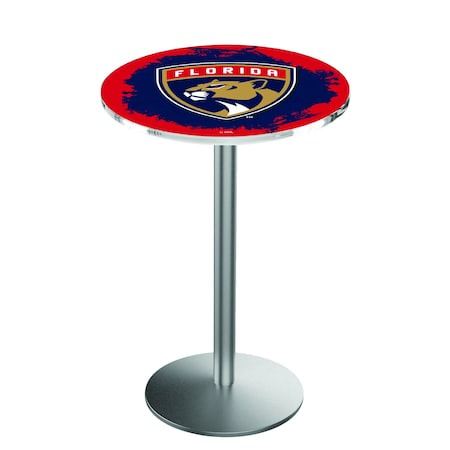 Holland Bar Stool Co 42" Stainless Steel Florida Panthers Pub Table L214S4228FlaPan